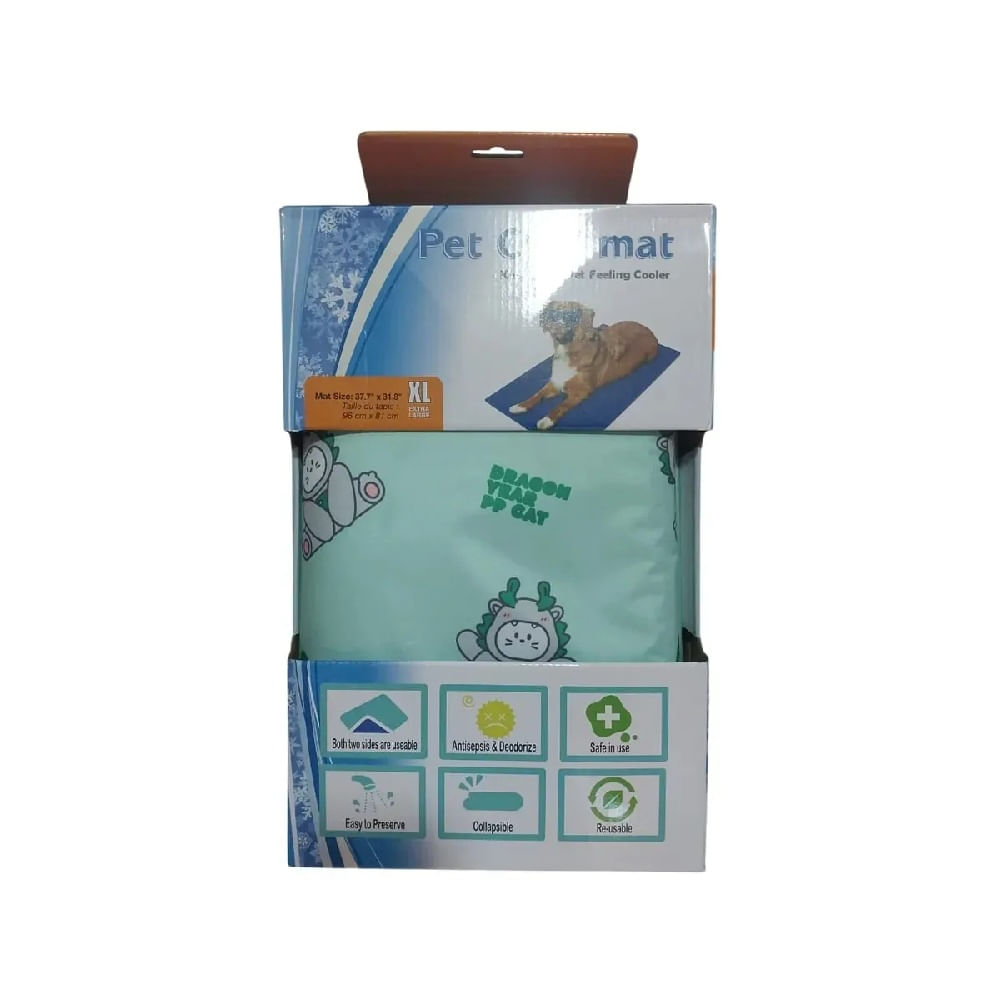 Colchoneta refrigerante pet cool mat XL diseño dinosaurio para mascotas perros y gatos