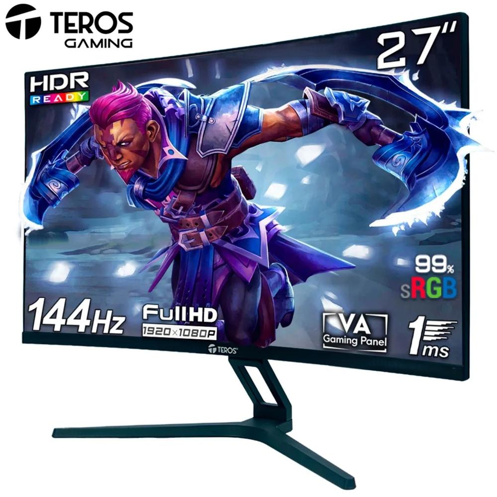 Monitor Teros TE-2734S, 27"" Curvo FHD VA, 144Hz, 1ms, Parlante