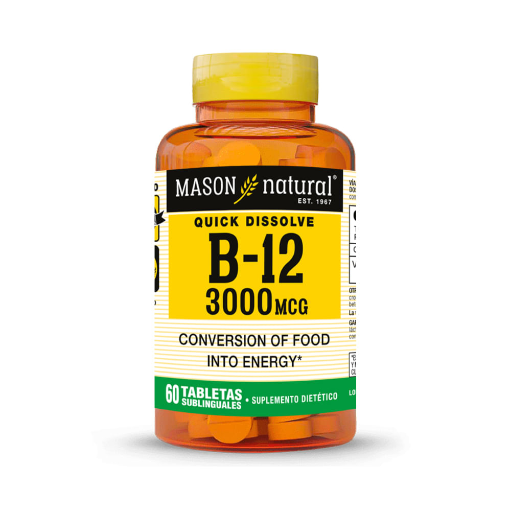 Vitamina B12 3000 MCG Mason Natural 60 Tabletas