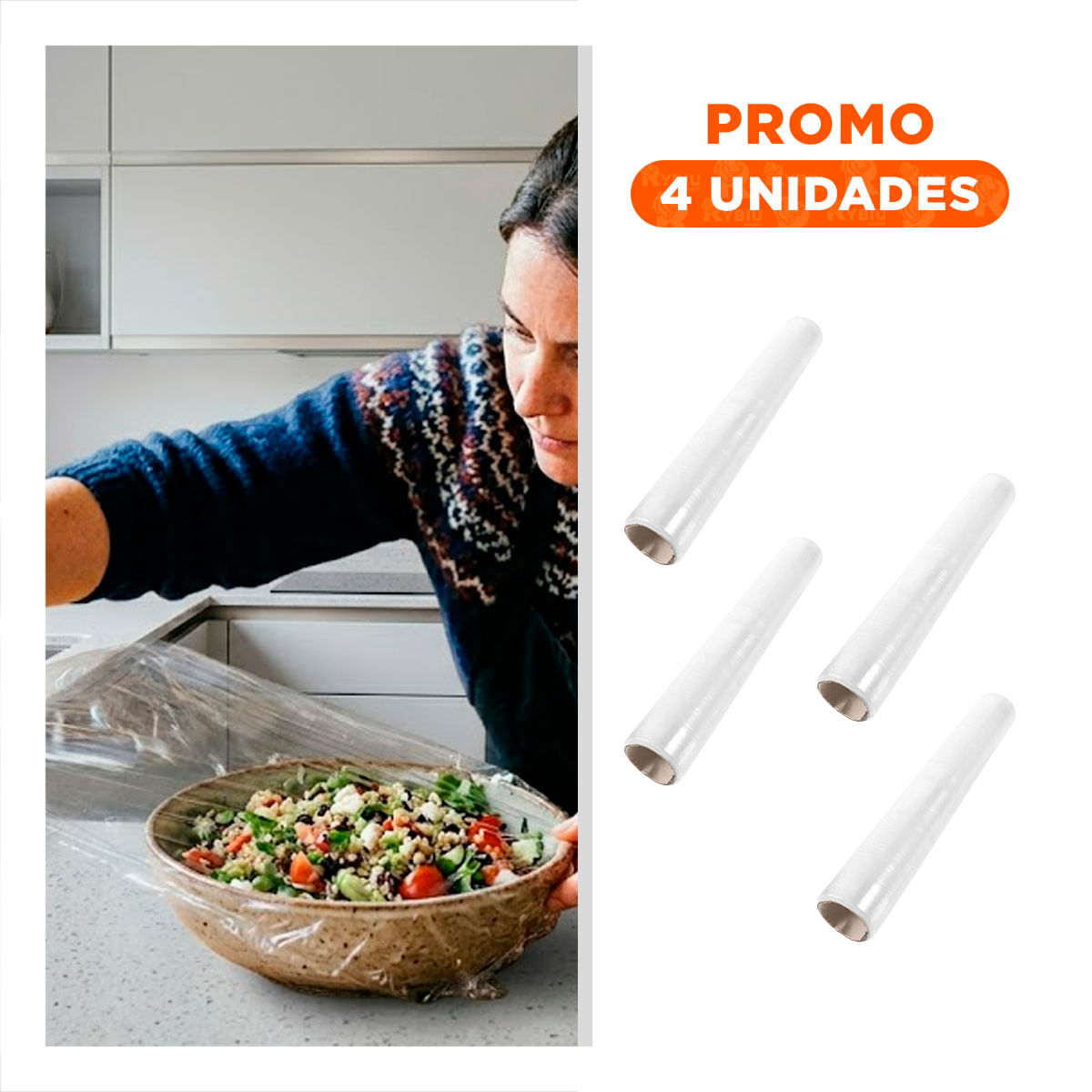 Pack4 Cobertura Plastica Transparente para Alimentos 20m x 30cm Hogar YRegalo Sticker