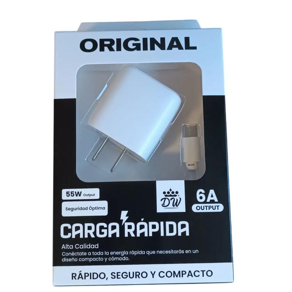Cargador Celular carga rápida Turbo 55w 33w 18w cable tipo C