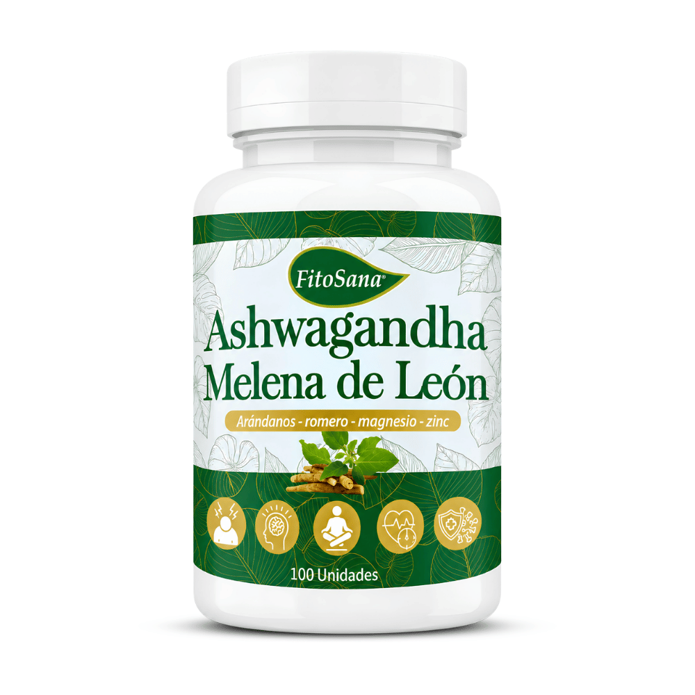 Ashwagandha con Melena de León 100 Cápsulas - FITOSANA