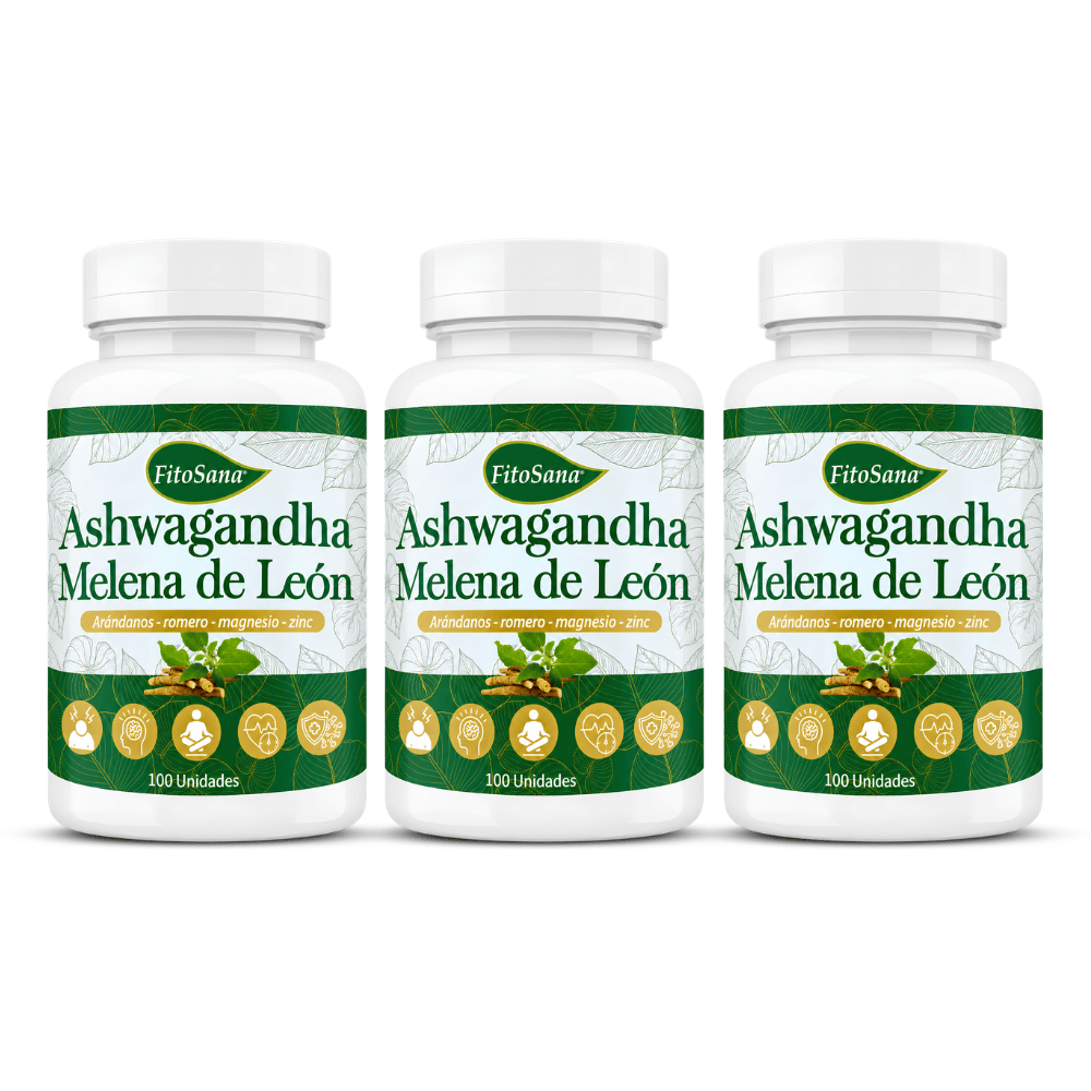 PACK X 03 - Ashwagandha con Melena de León 100 Cápsulas - FITOSANA
