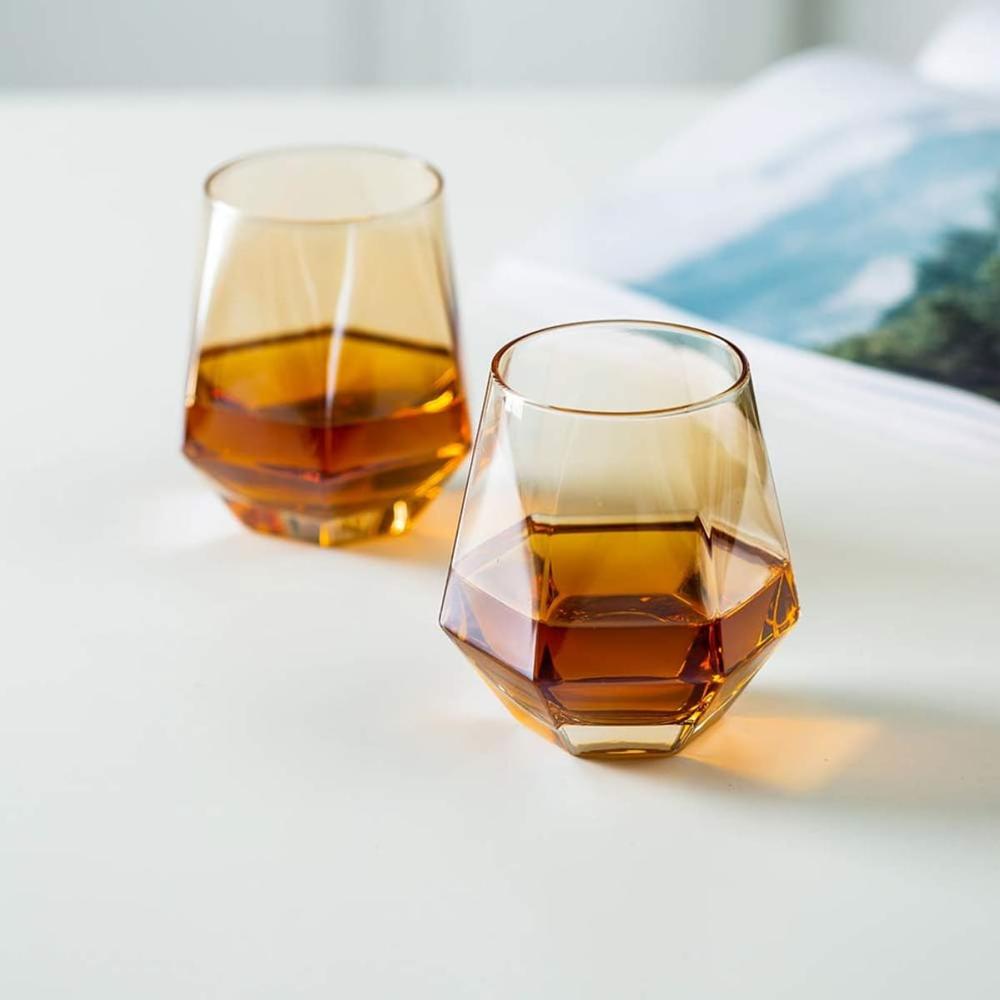 Set de 6 Vasos Diamond de Vidrio 330 ml Ámbar 1330009