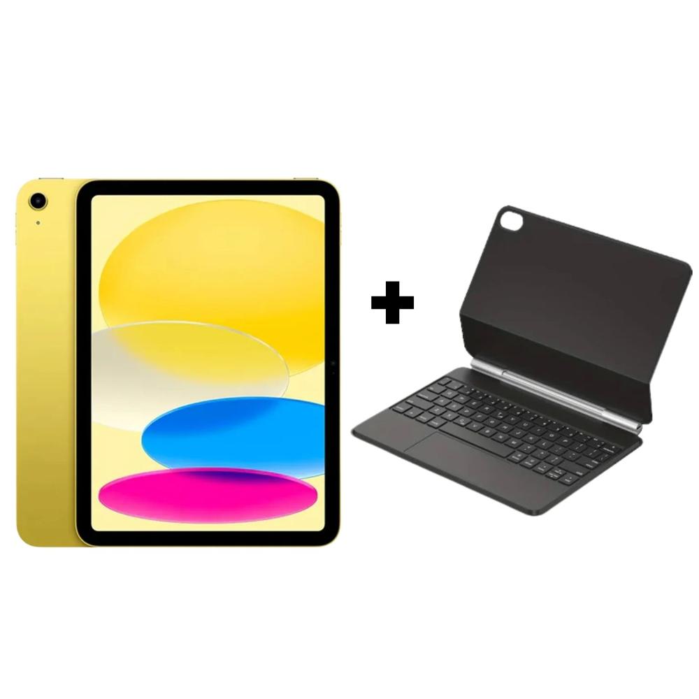 iPad 11 Chip A16  Amarillo 128GB  . Teclado premium NEGRO