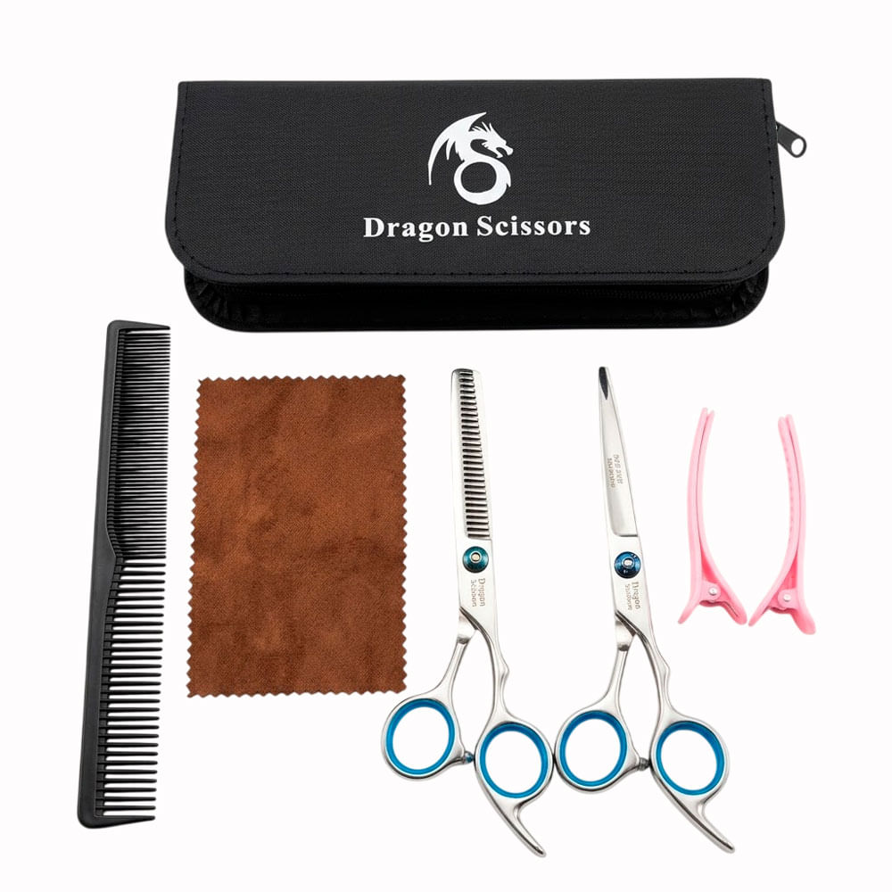 Set Tijeras Dragon Mascotas 7 Pulgadas Con Estuche Y Peine
