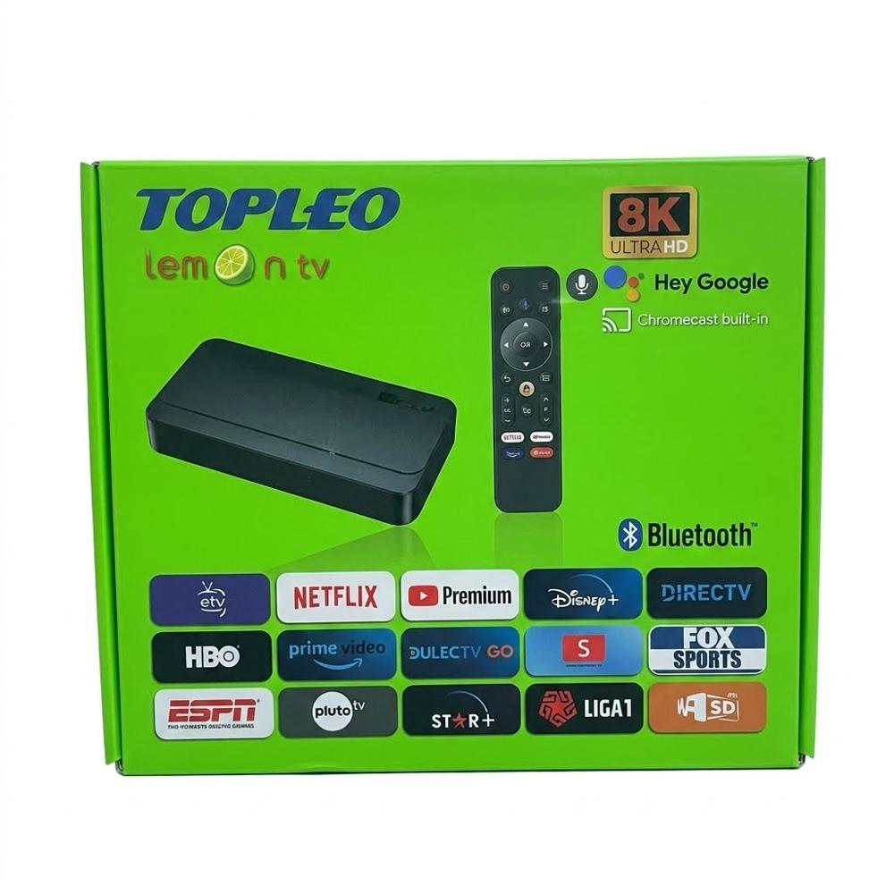 Tv Box 8k Uhd Topleo Comando De Voz Negro