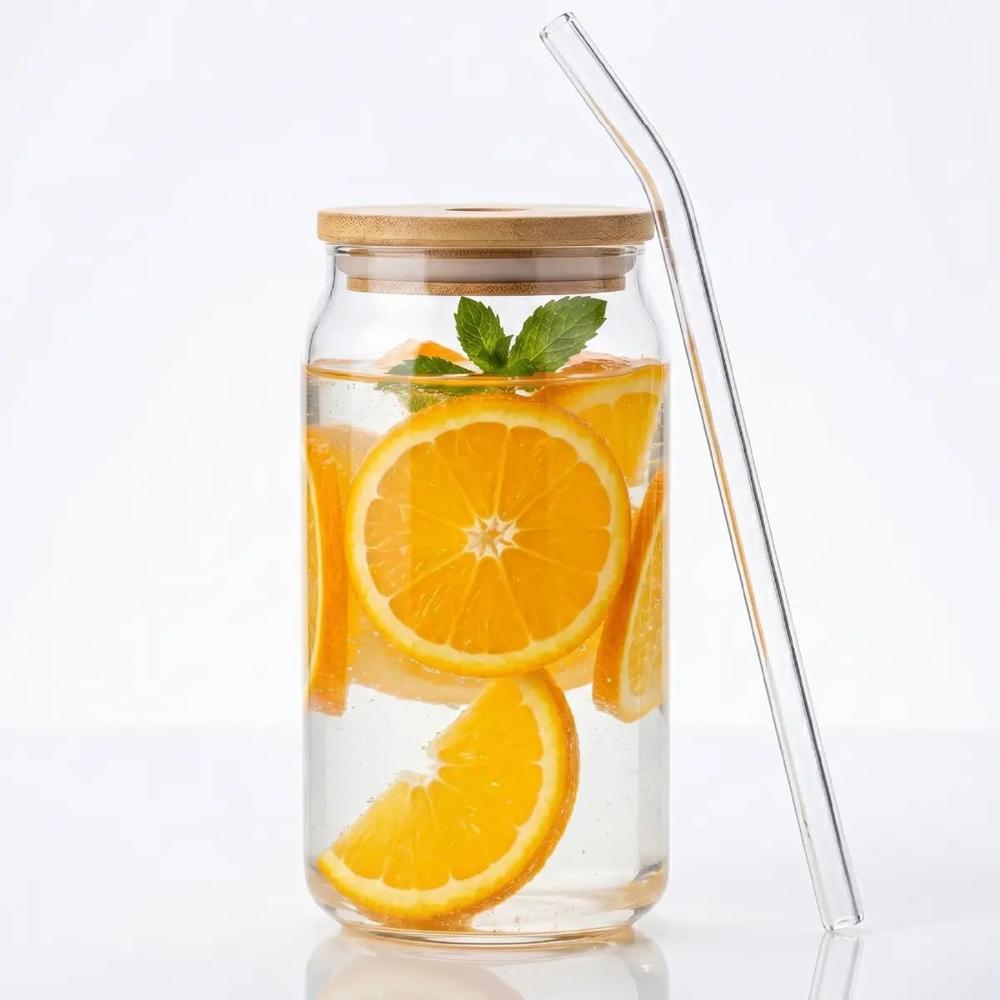 Vaso Nórdico Transparente con Tapa y Sorbete  21UN08