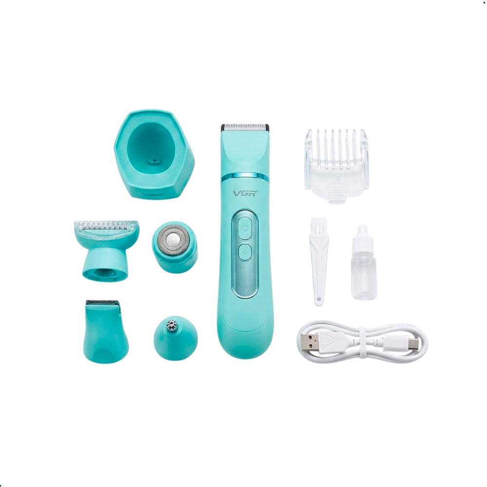 VGR V-763 Depilador 5 En 1 Recargable IPX7 Verde Mujer