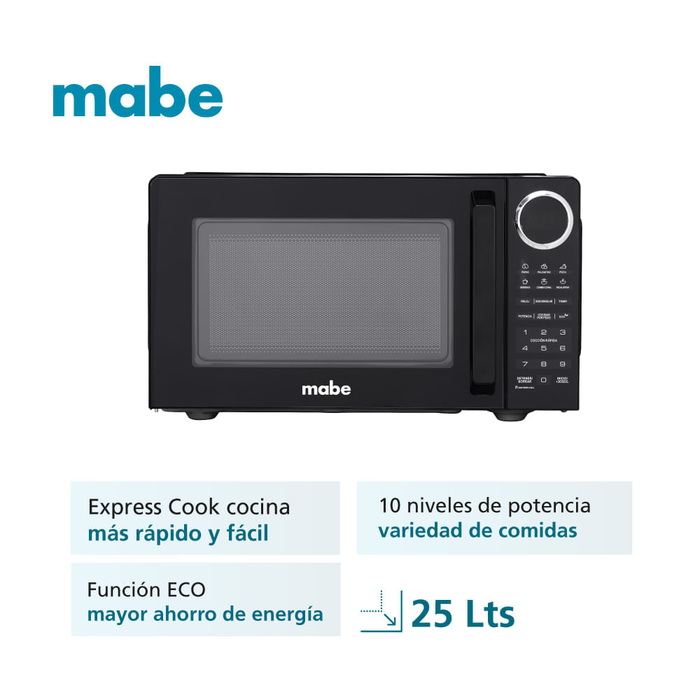 Horno microondas Mabe Hmm09Pnj 25L Black