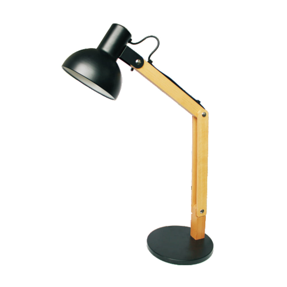 Lámpara de escritorio decorativa madera negro E27 Orange
