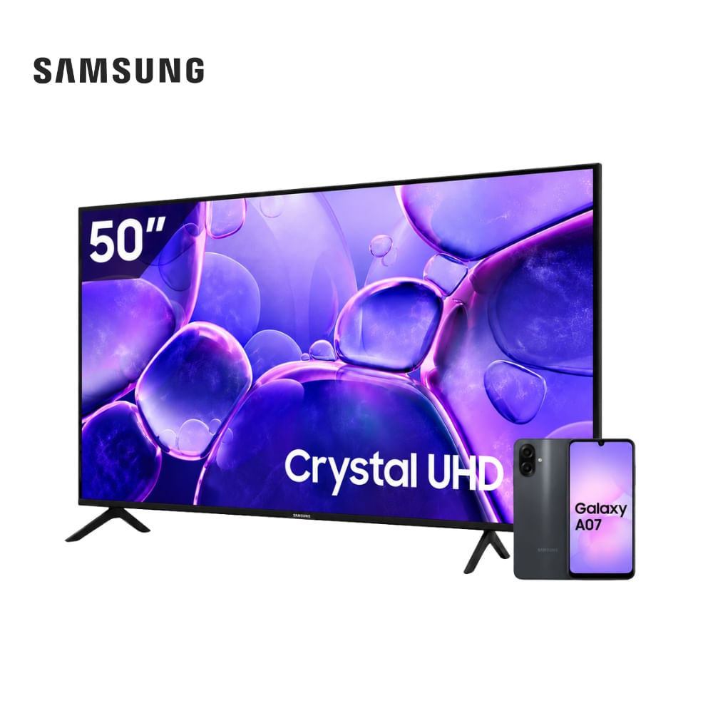 Combo Samsung Smart TV 50 Pulgadas  Crystal UHD 4K Más  Celular Galaxy A07 128GB