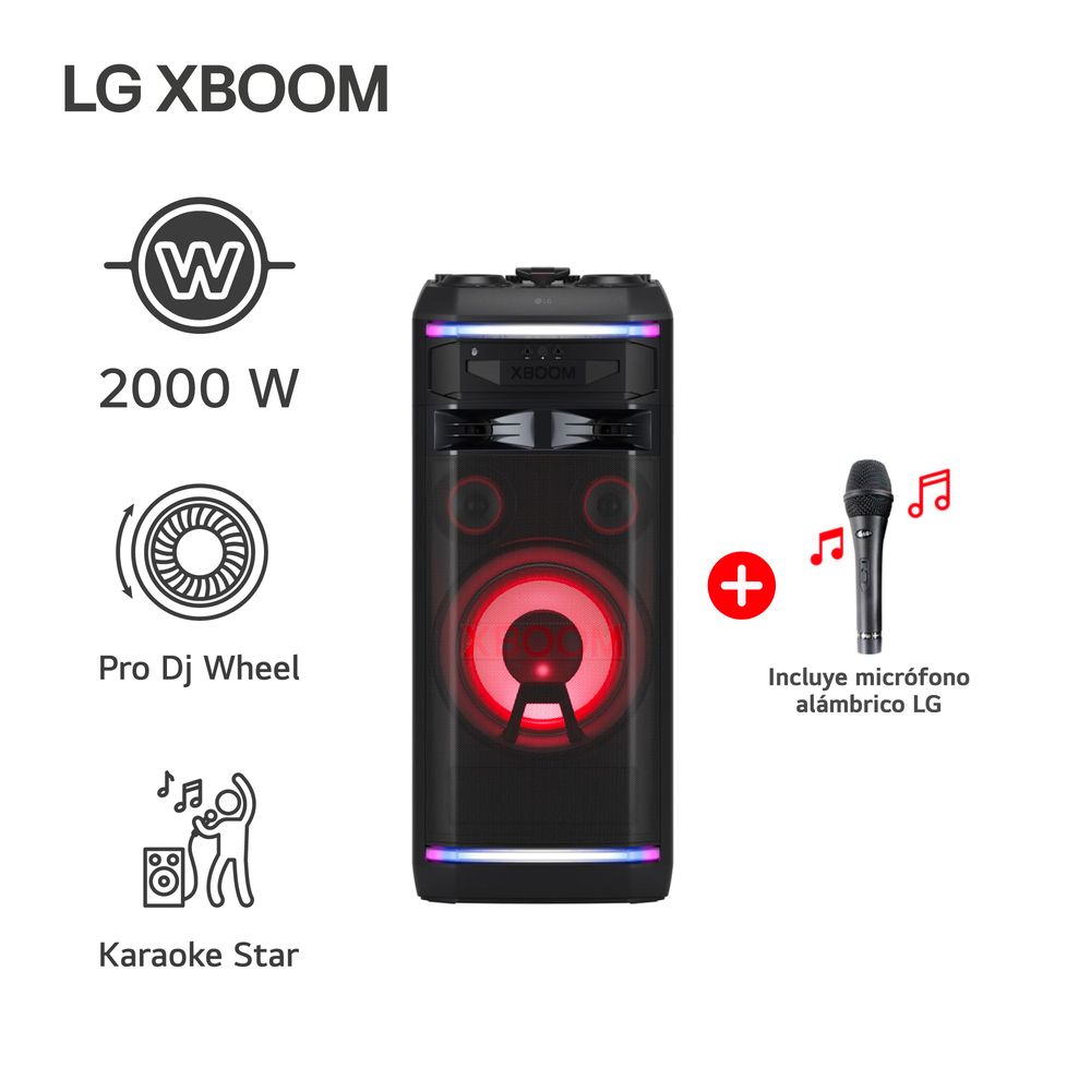Torre de sonido XBOOM 2000W Bluetooth Karaoke Star LG OK99M