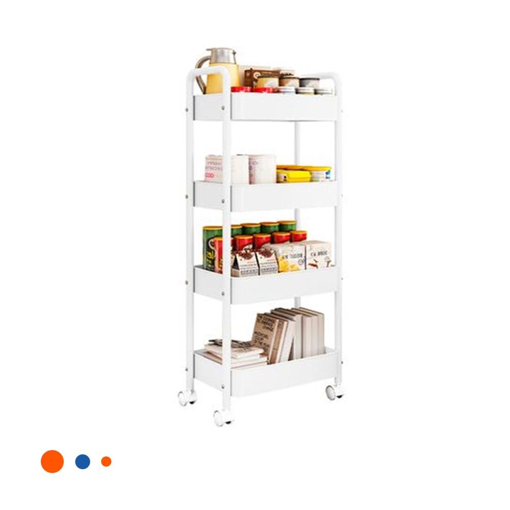 Base Auxiliar Blanca de Metal con 4 Niveles y Ruedas para Cocina Y Papel Regalo