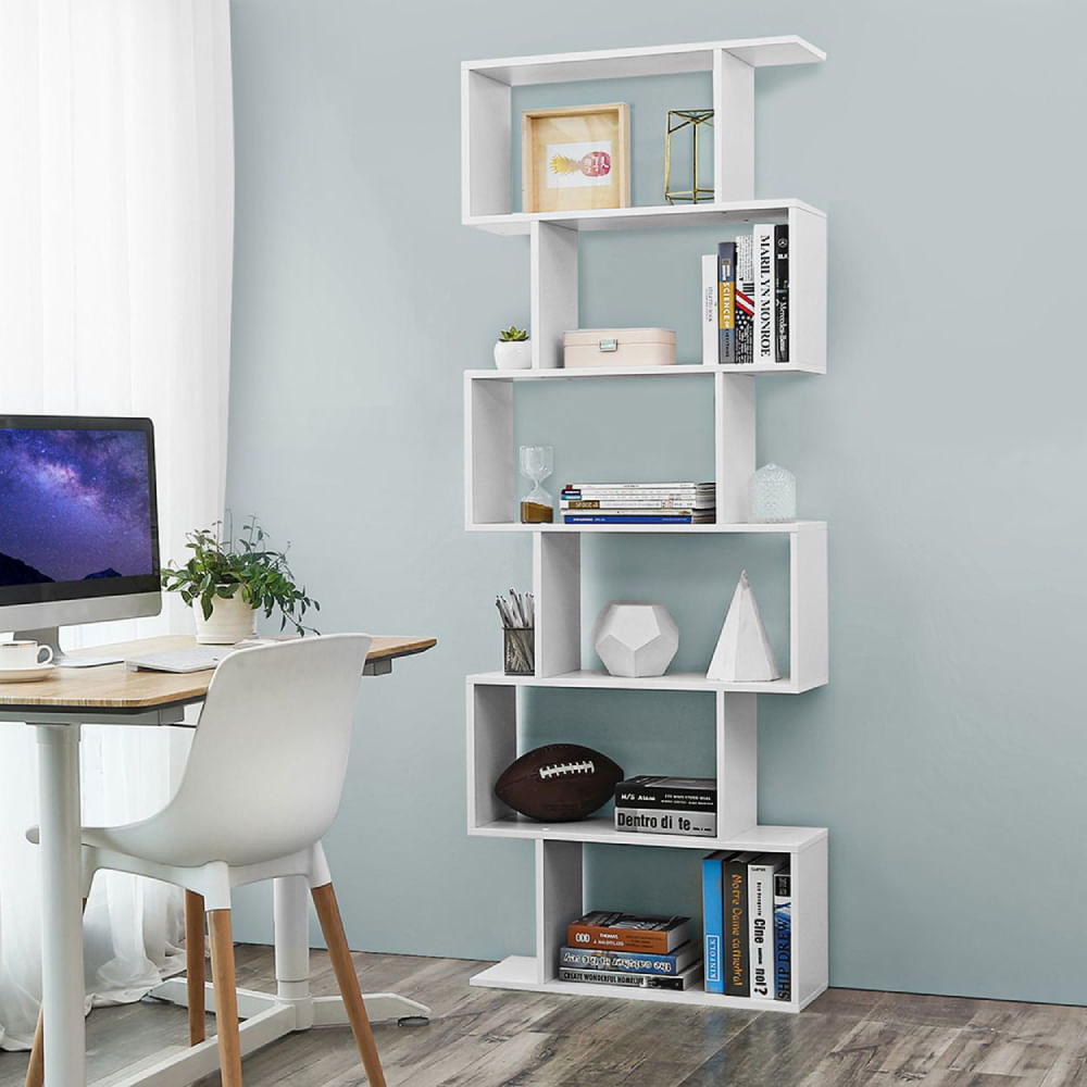 Librero Estante Jonaykel 6 Repisas Blanco| Masiva Home