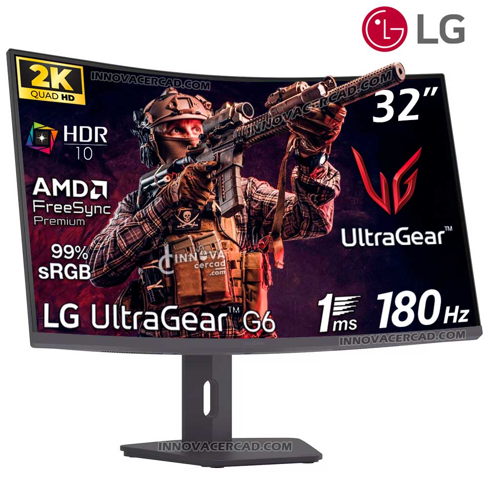 Monitor LG UltraGear 32G600A-B 32 Curvo VA QHD 2560 x 1440 180Hz 1ms FreeSync HDR10