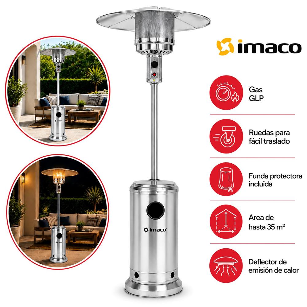 Calentador De Patio a Gas PHS130 Acero Inox