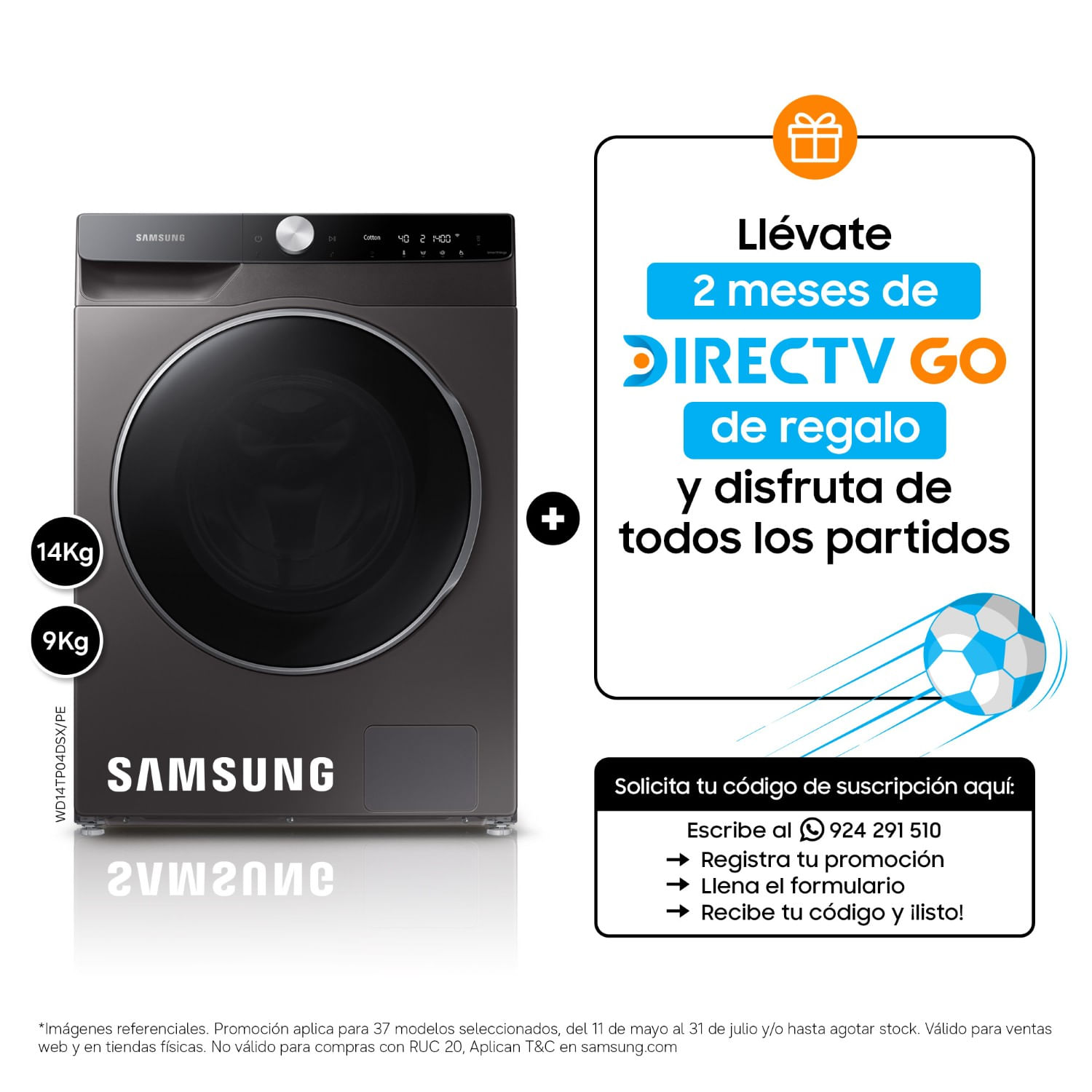 Lavaseca AI Control con QuickDrive 14kg / 9kg WD14TP04DSX/PE