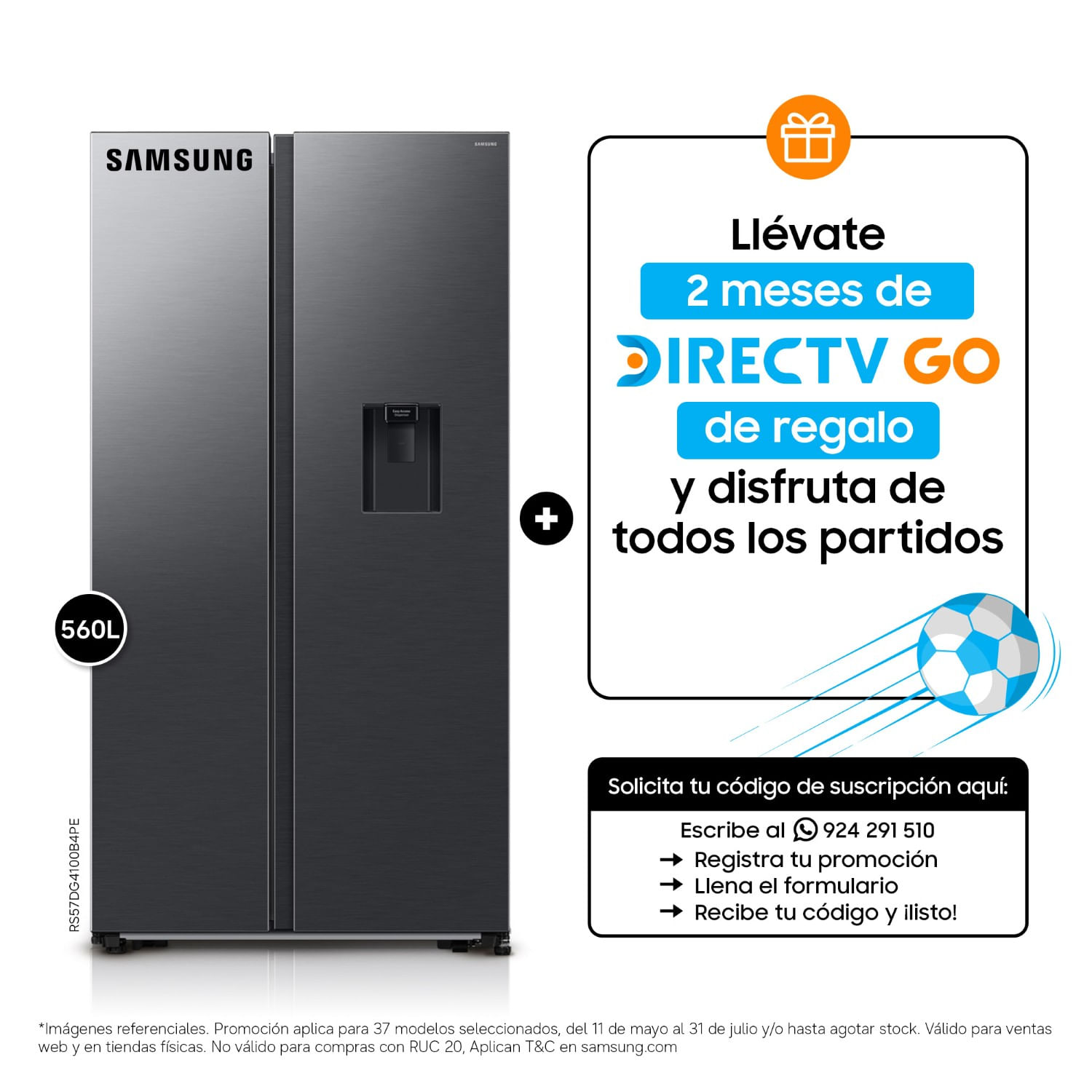 Refrigeradora Samsung All Around Cooling 560Lt Negra RS57DG4100B4/PE