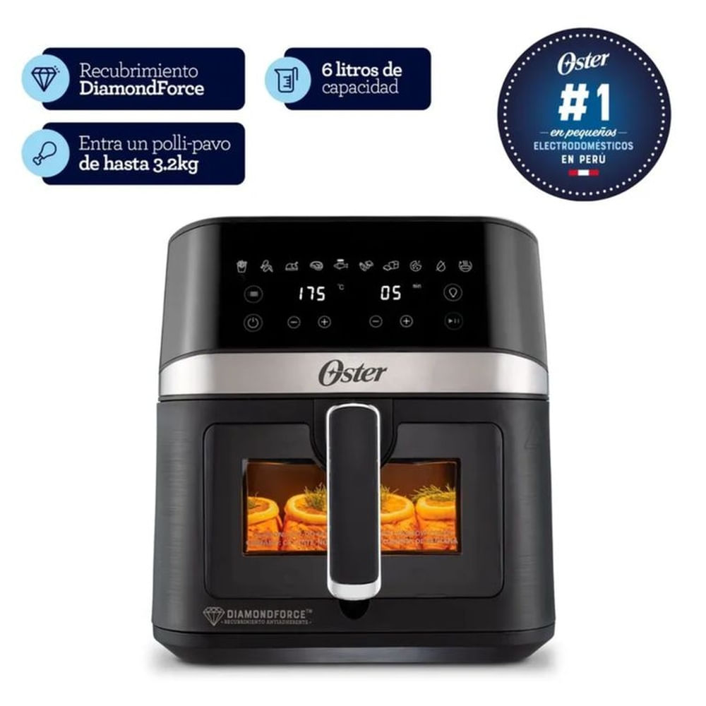 Freidora de Aire Oster Digital de 6 Litros Diamond Force CKSTAF60WDDF