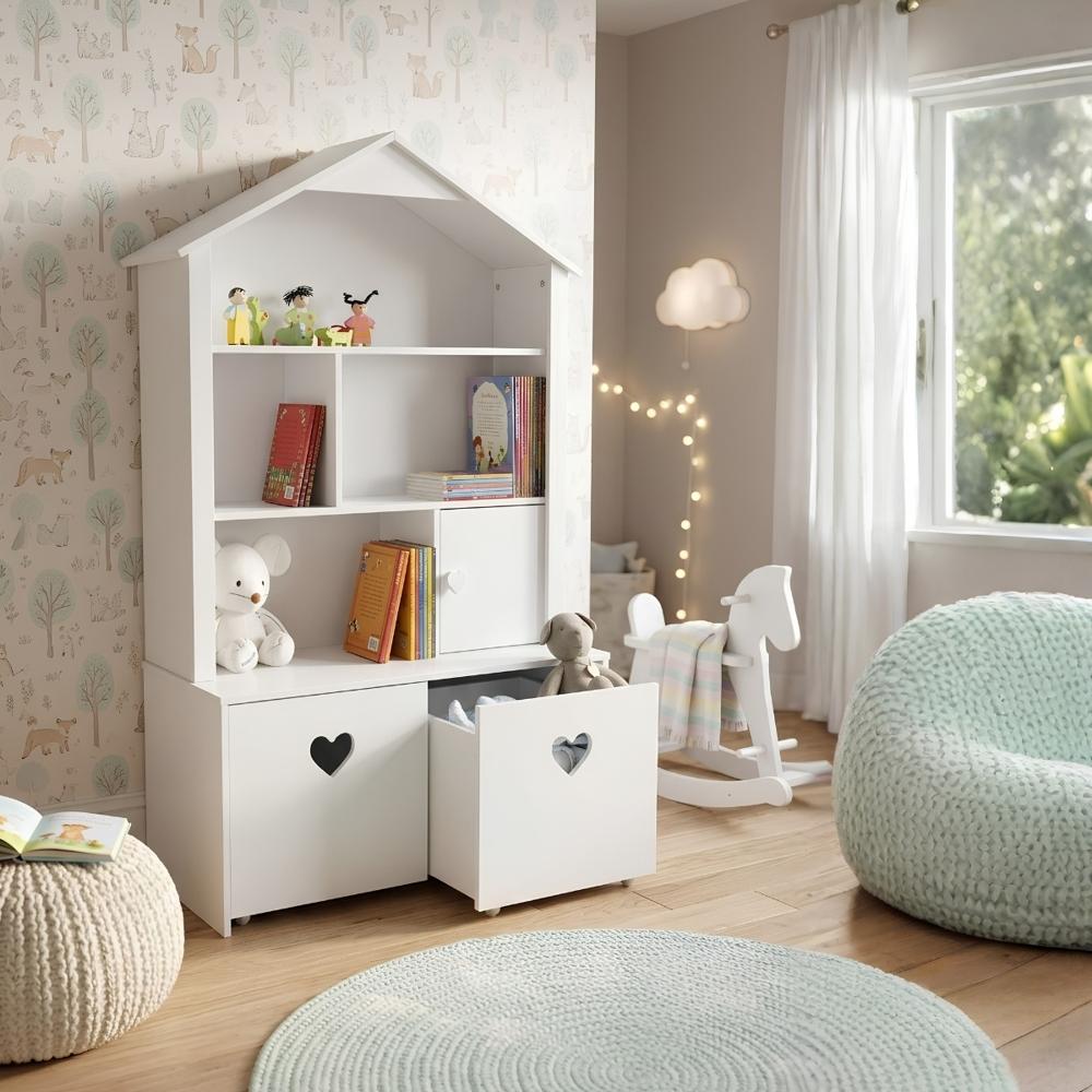 Estante de Niños Steff 4 repisas y Blanco | Masiva Home