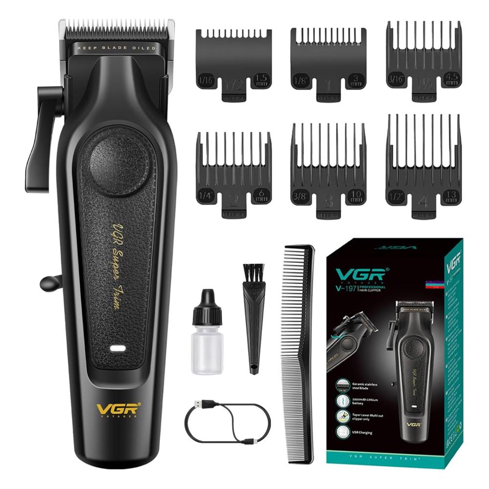 Cortadora De Pelo Profesional VGR V-197 Inalámbrica 7000 RPM Con Cuchilla DLC Y USB-C