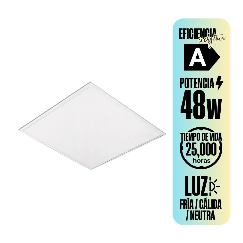 Panel Led Adosable Lightech 48W 60X60 3CCT