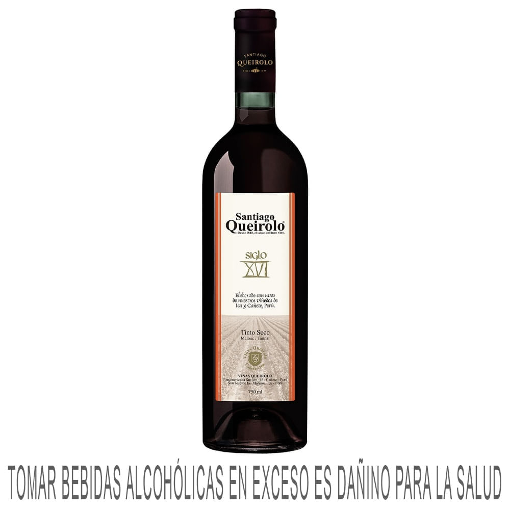 Vino Tinto SANTIAGO QUEIROLO Siglo XVI Malbec Tannat Botella 750ml