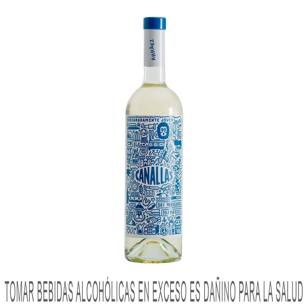 Vino Blanco CANALLAS Blend Botella 750ml