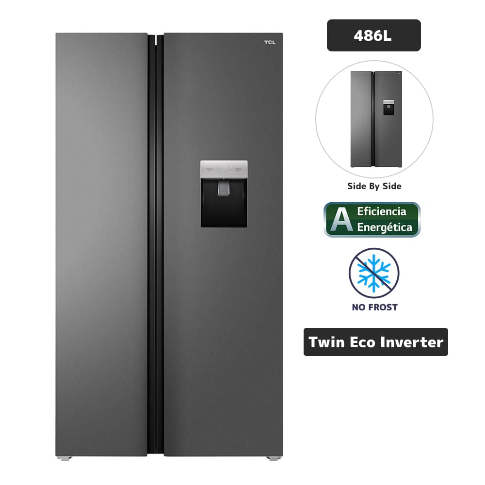 Refrigeradora TCL 486L No Frost P520SBC Gris