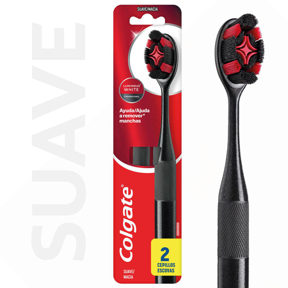 Cepillo Dental COLGATE Luminous White Charcoal Pack 2un
