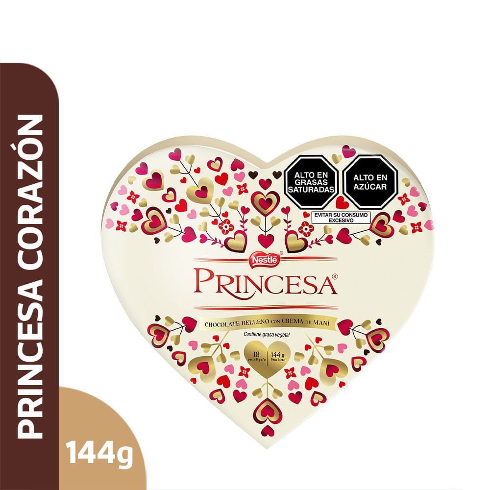 Chocolate PRINCESA Corazón Caja 144g