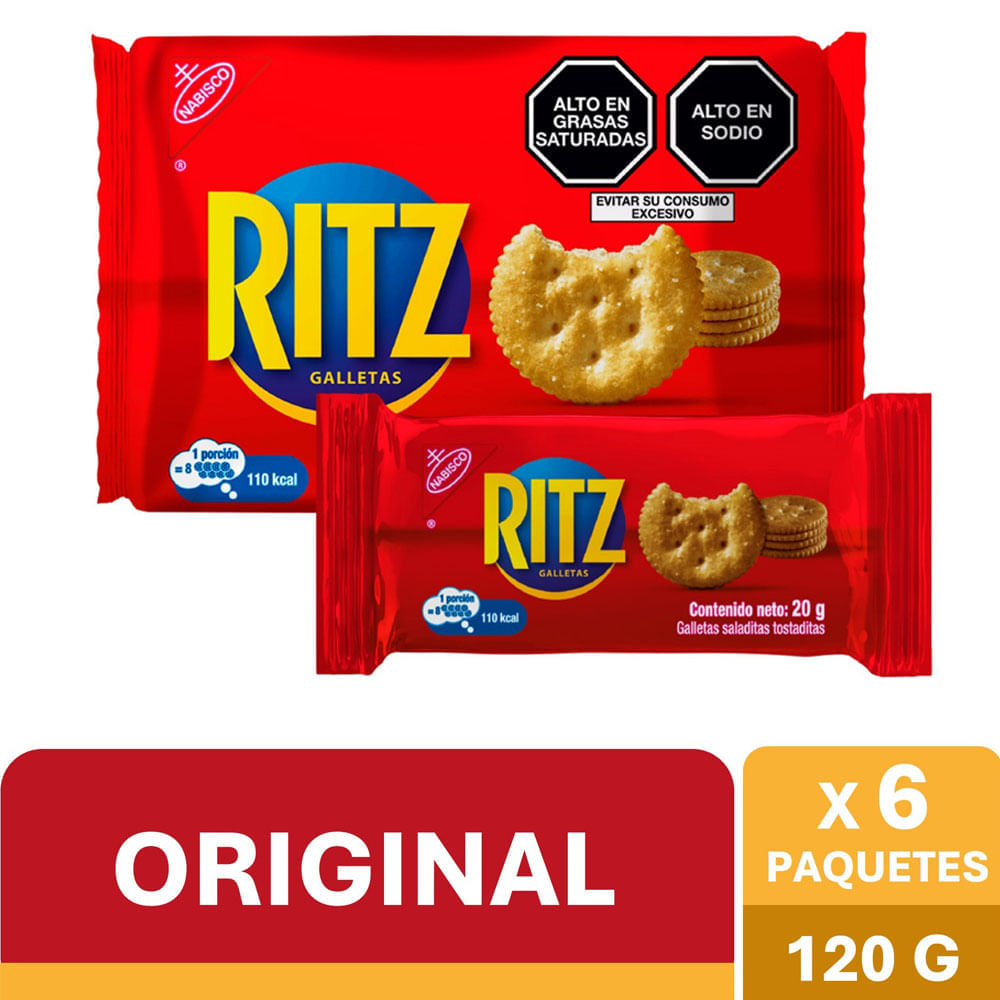 Galletas Saladas RITZ sabor Original Paquete 6un