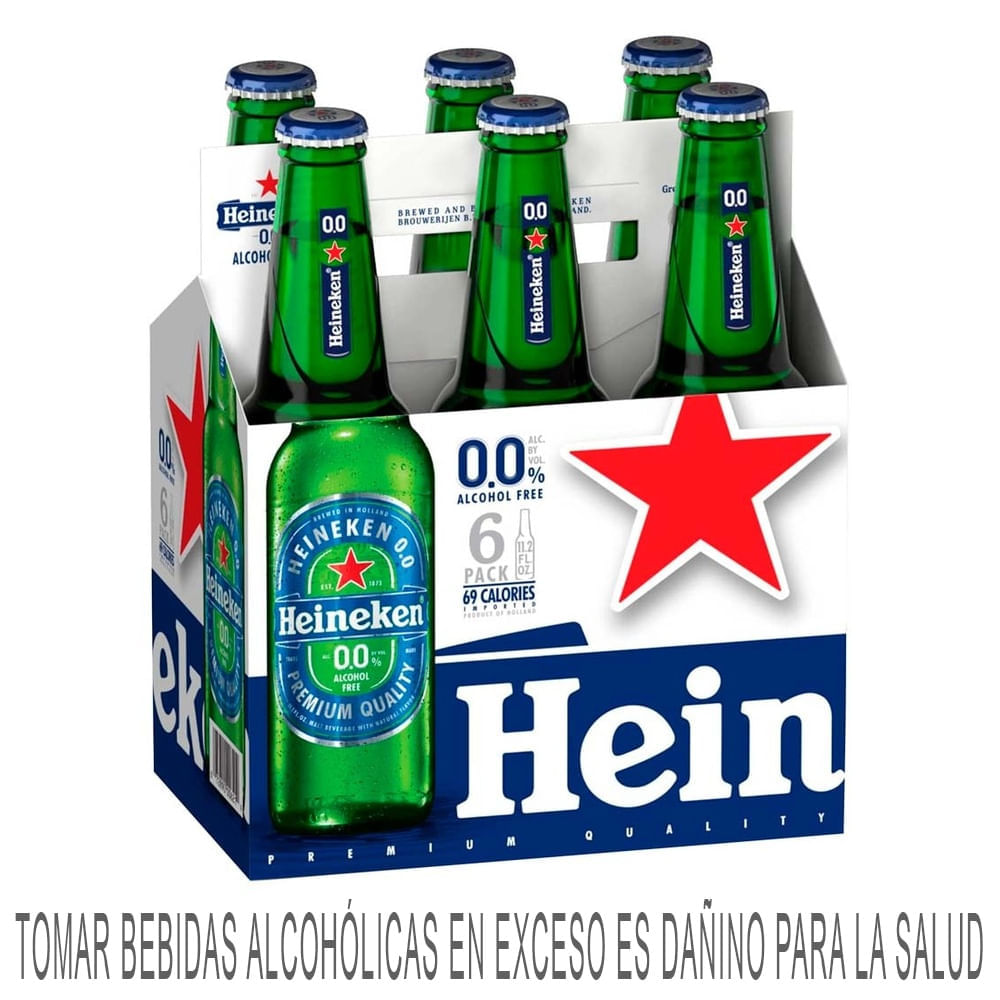 Cerveza HEINEKEN Botella 330ml Paquete 6un