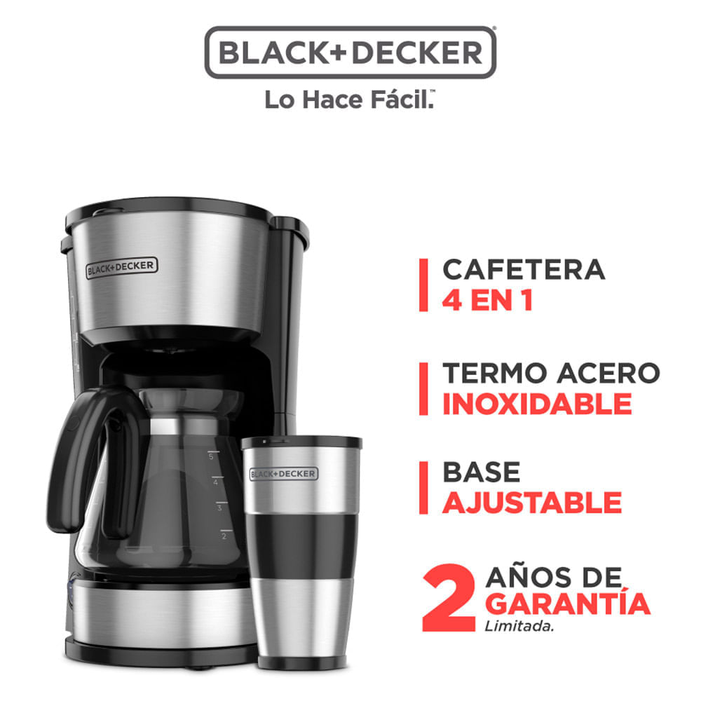 Cafetera BLACK+DECKER 4en1 5 Tazas CM07555S Negro