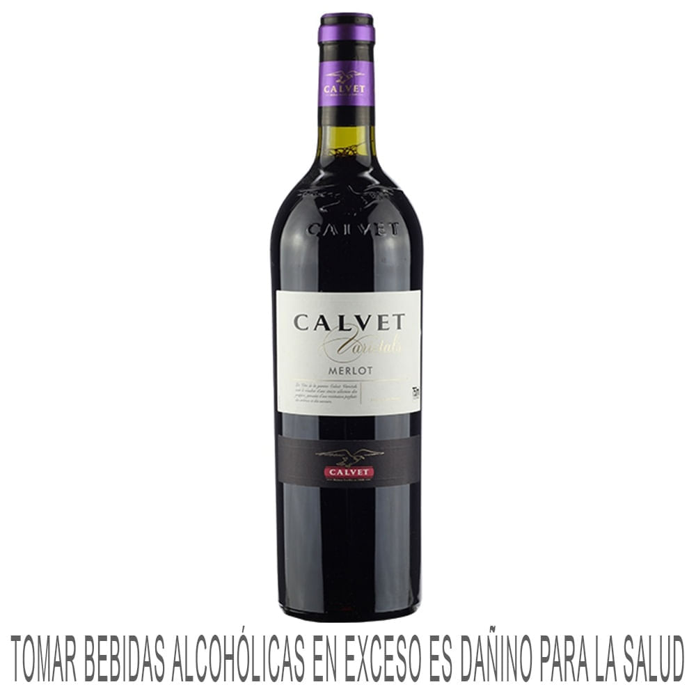 Vino Tinto CALVET Varietals Merlot Botella 750ml