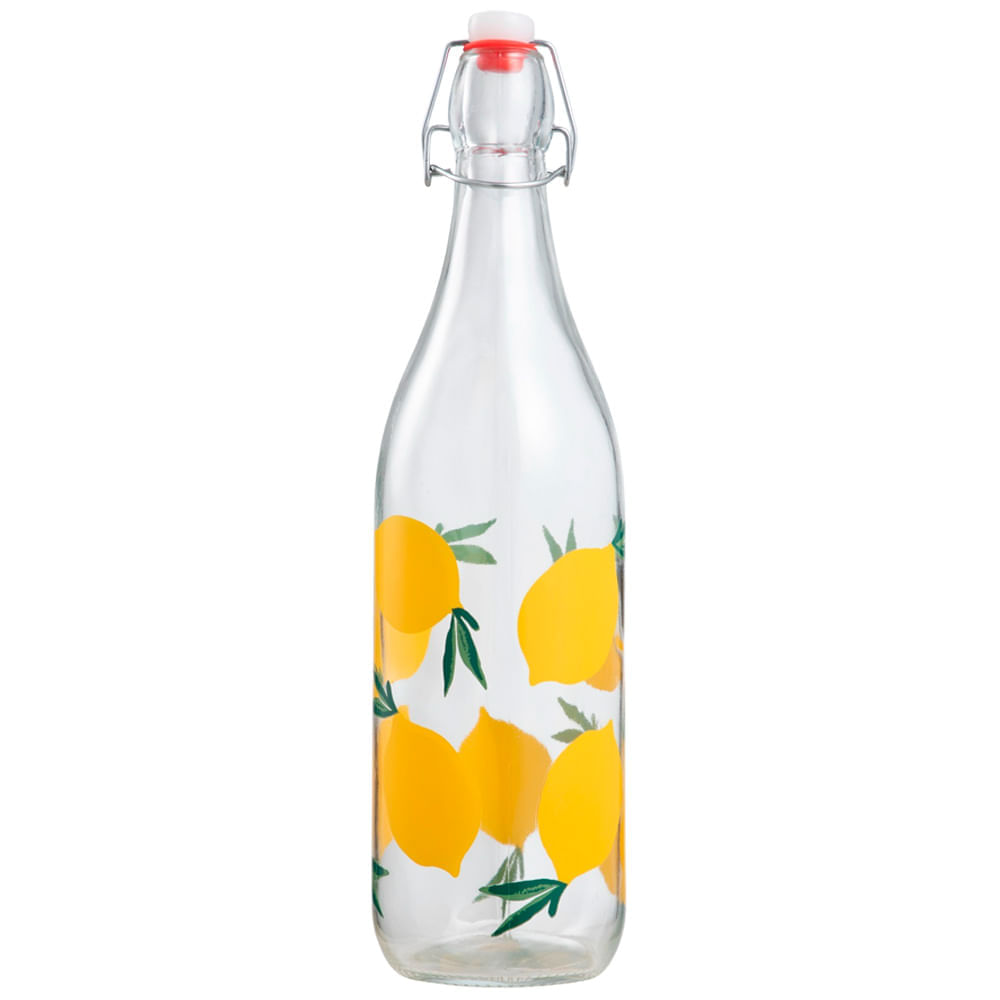 Botella DECO HOME Vidrio Limones