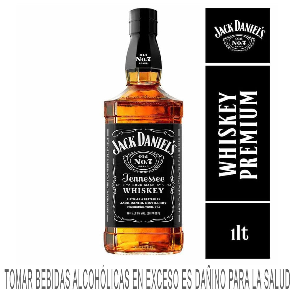 Whisky JACK DANIEL'S Old N'7  Botella 1L