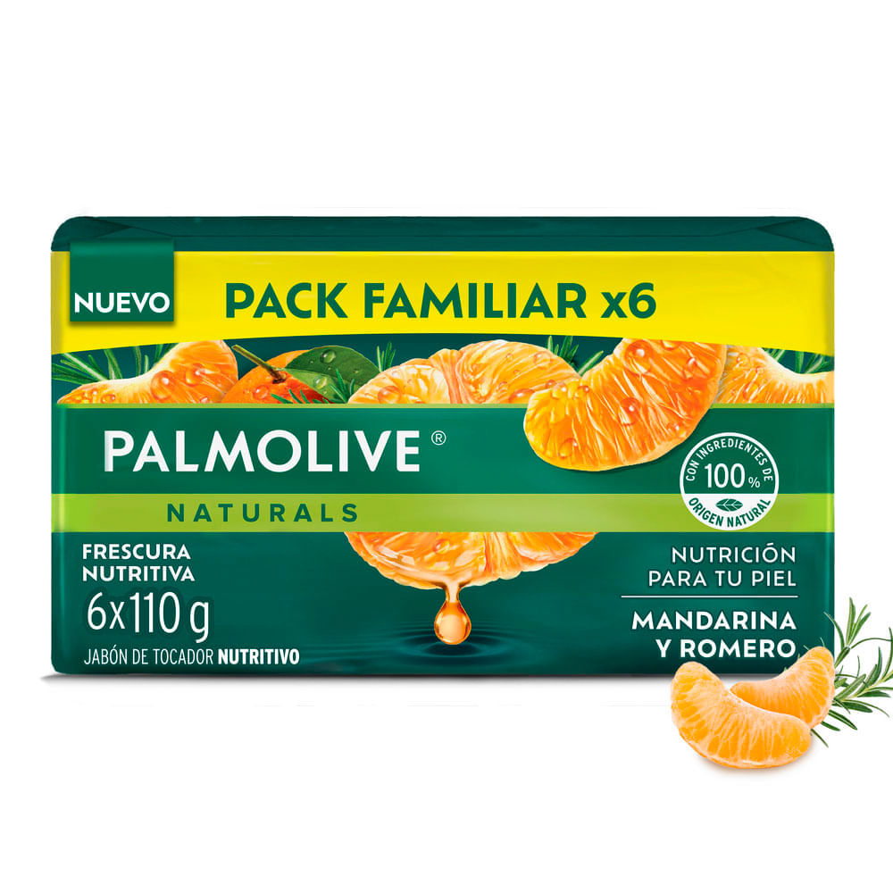 Jabón en Barra PALMOLIVE Mandarina Pack 6x110g