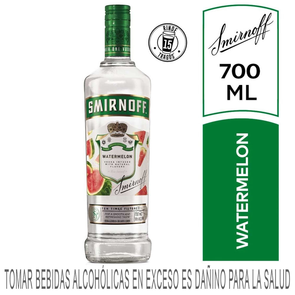 Vodka SMIRNOFF Watermelon Botella 700ml
