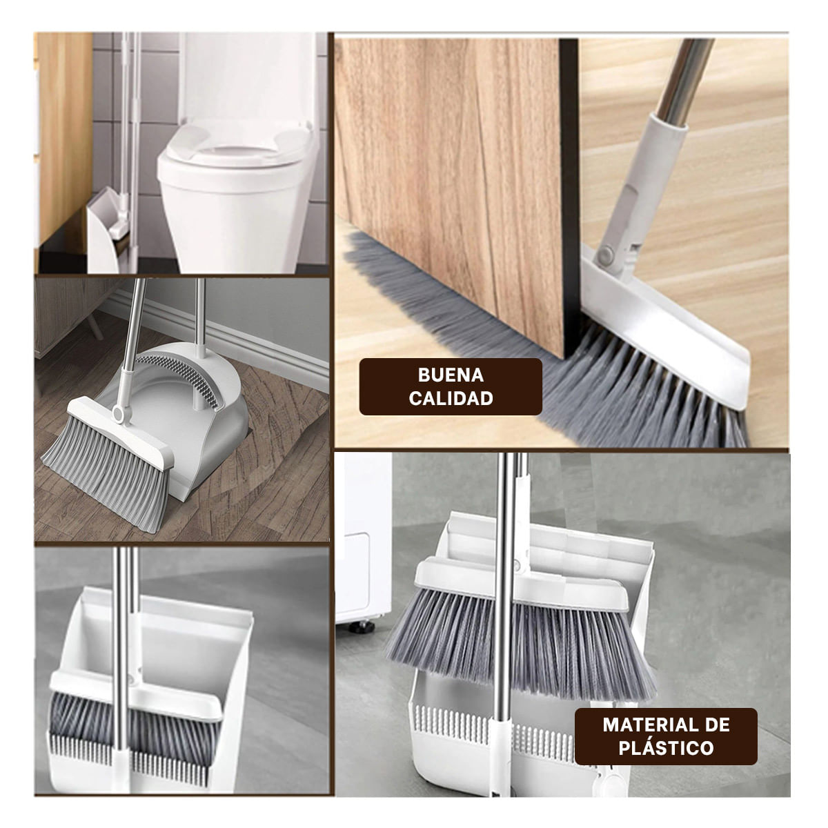 Implemento Magico con Recogedor para Limpieza Simple de Casa Blanco Util