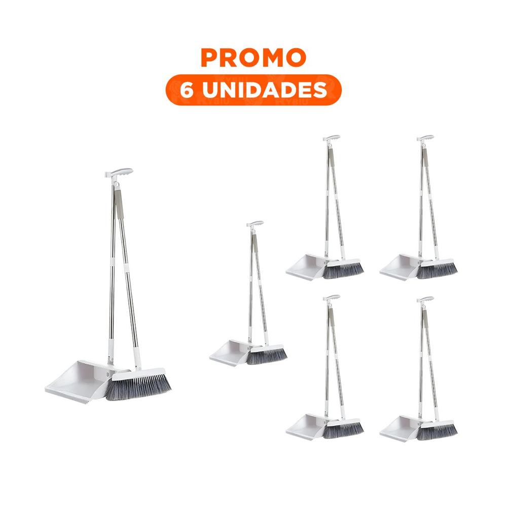 Pack6 Articulo Domestico Magico con Recogedor para Limpieza Ordenada de Hogar Blanco