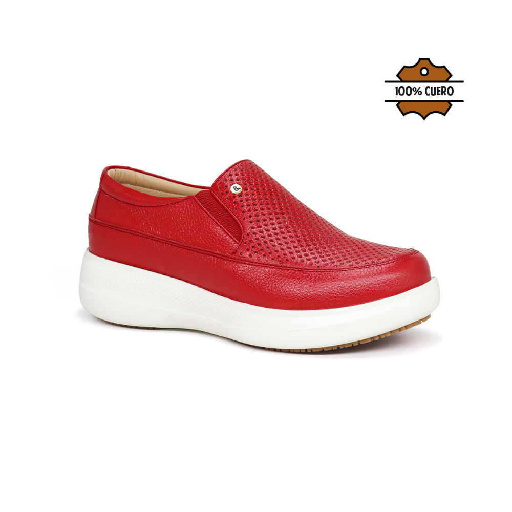 Zapatos Casuales Mujer C uero 2650-KA26Q3 Rojo 37