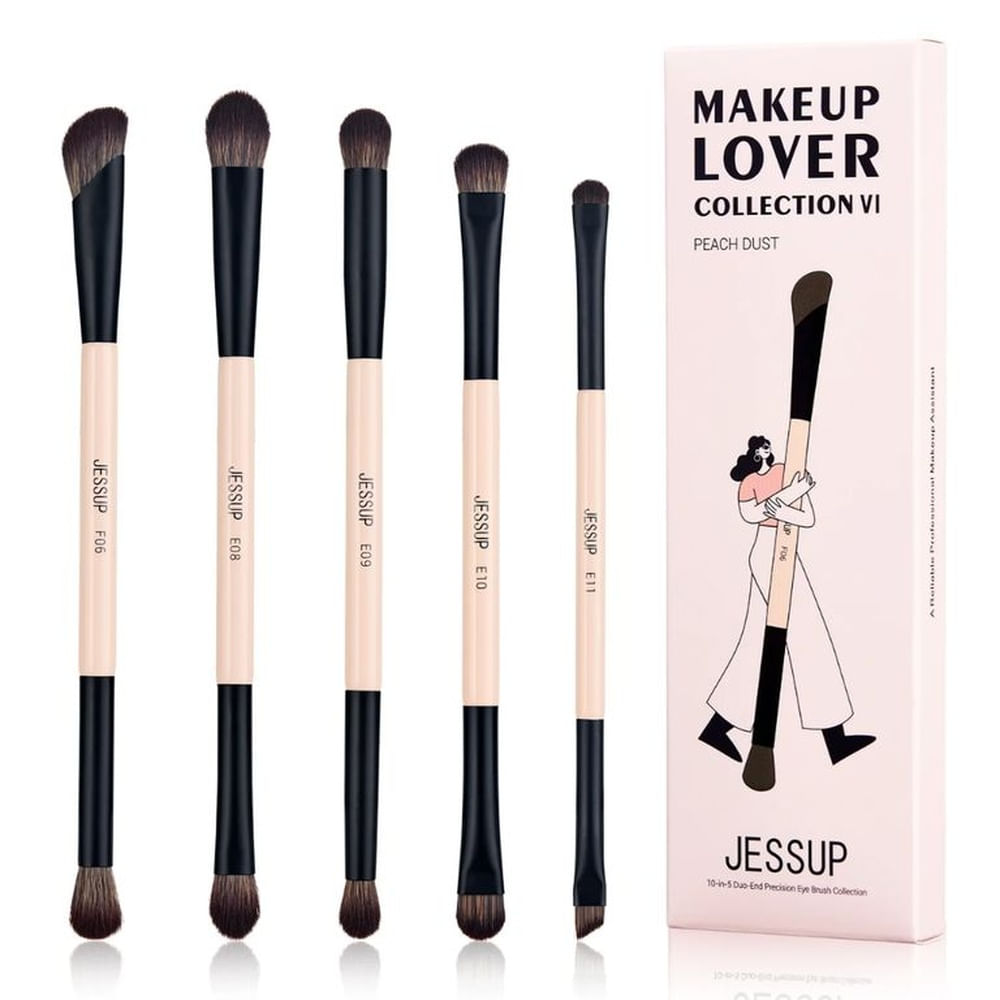 Set 10-5 Brochas Dobles Ojos Peach Dust T509 - Jes