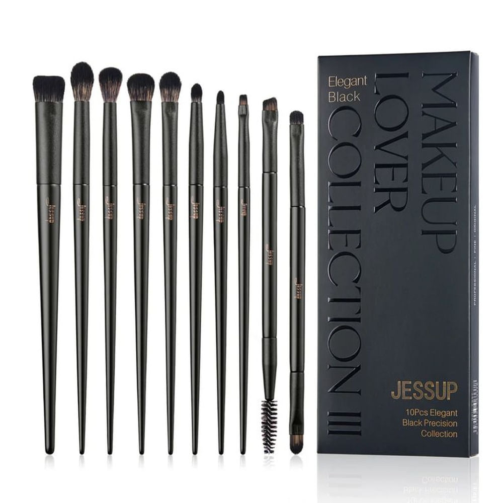 Set 10 Brochas Ojos Matte Black T337 - Jessup Beauty