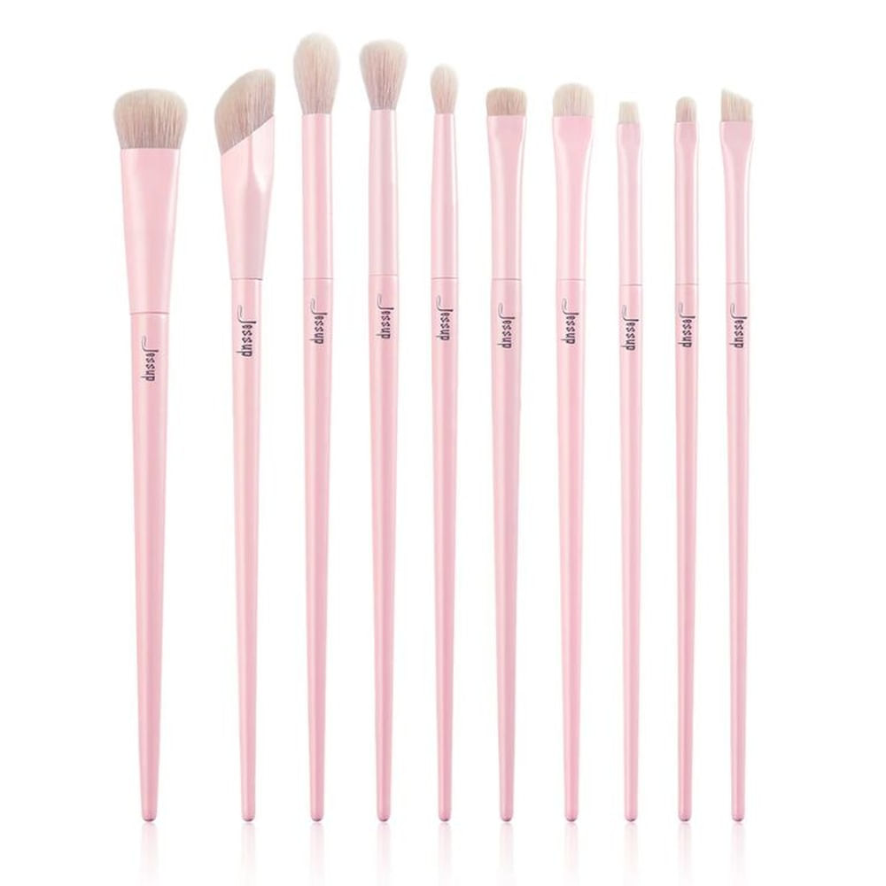 Set 10 Brochas Ojos Crystal Pink T495 - Jessup Beauty