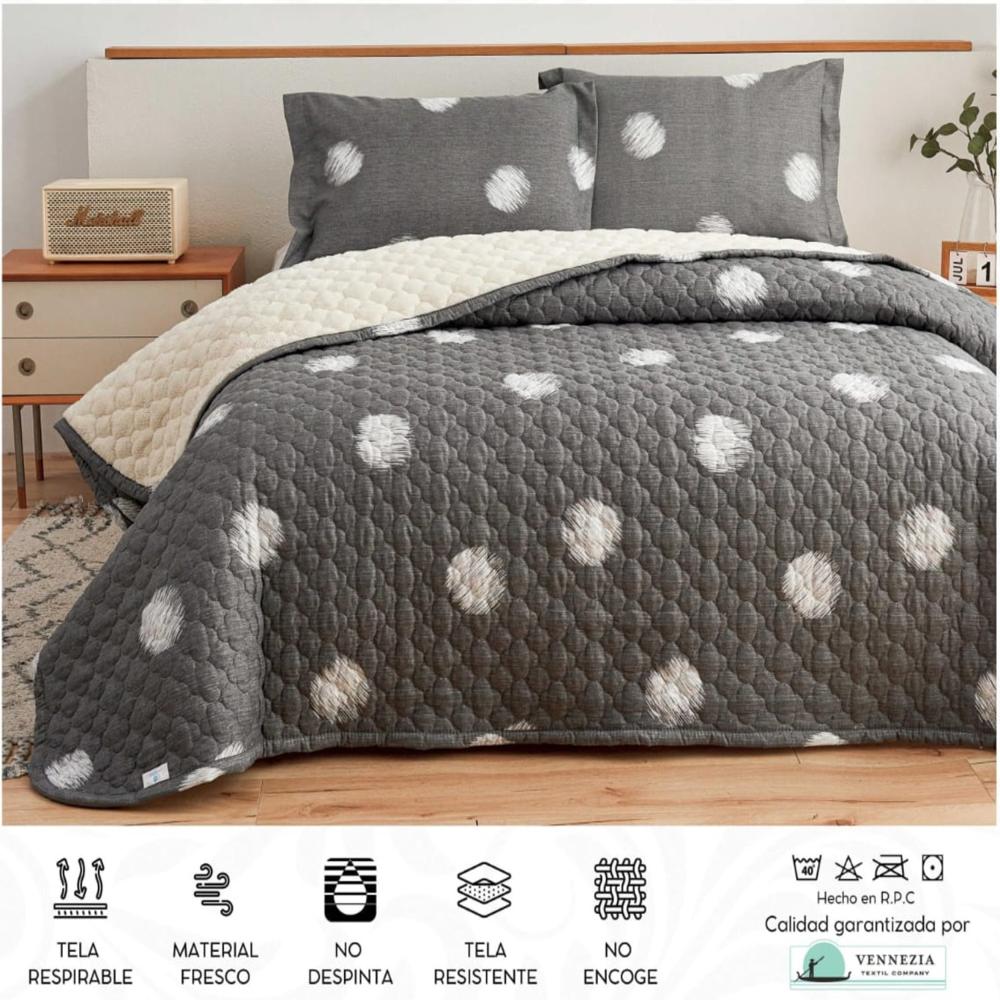 Set de Cubrecama 2 pz con carnero de 5 Piezas + Set Sabanas + Fundas 100% Calidad - 2j