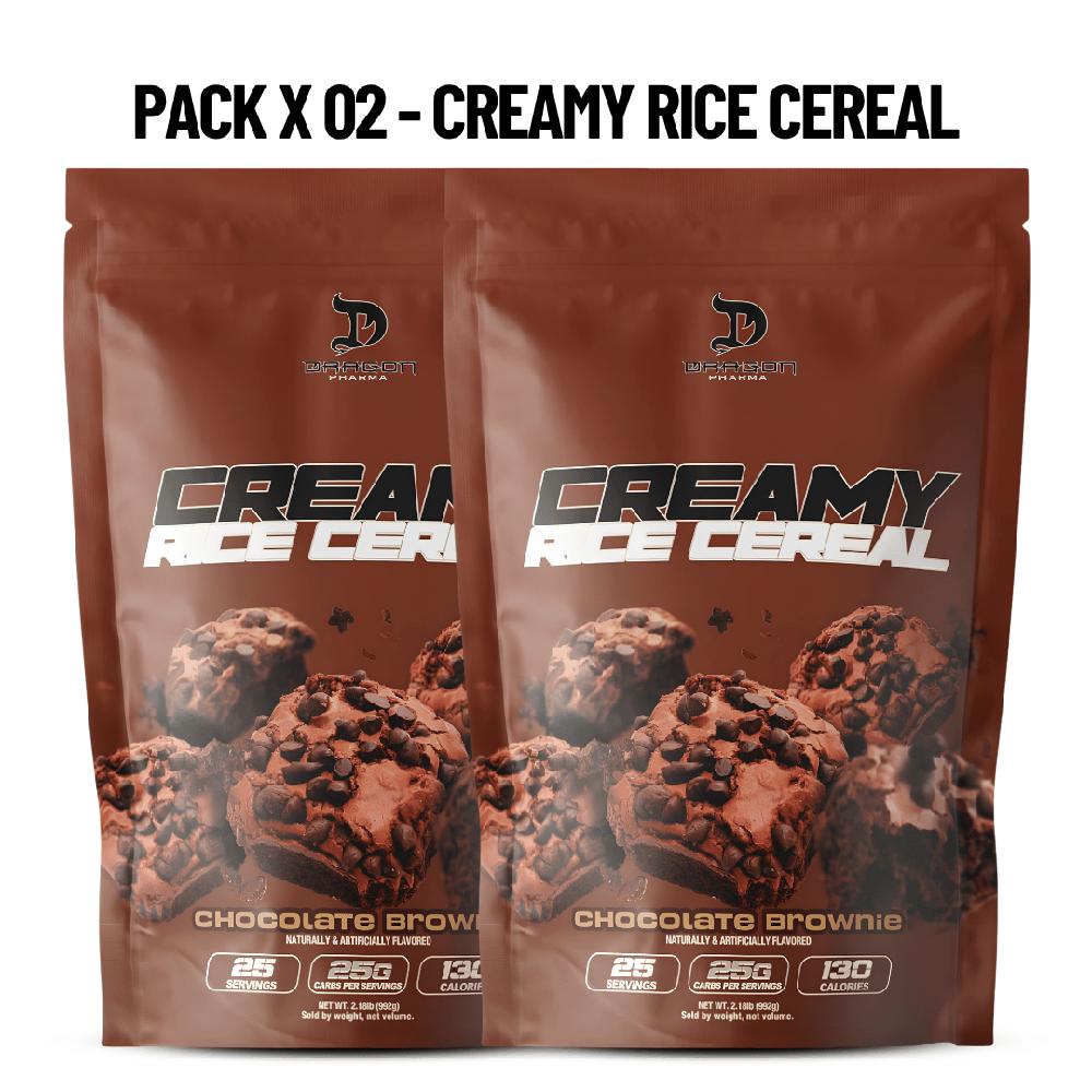 PACK X 02 - Crema de Arroz Dragon Pharma 2 LB Chocolate Brownie
