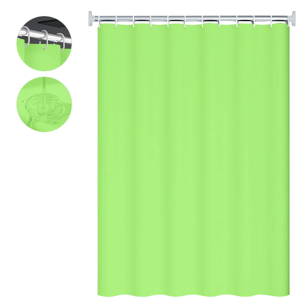 Cortina de Baño Moderna Impermeable Verde BB1