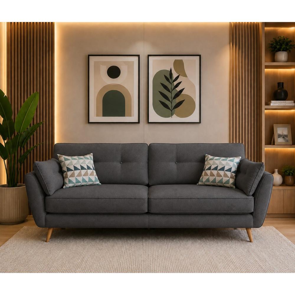 Sofa Triple Kira Plomo Vintage